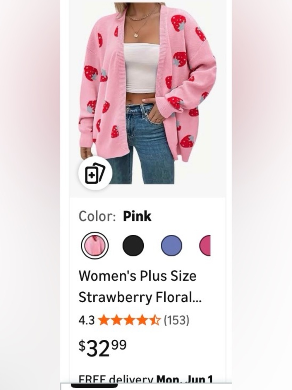 Pink Strawberry Knit Cardigan - Picture 14 of 14